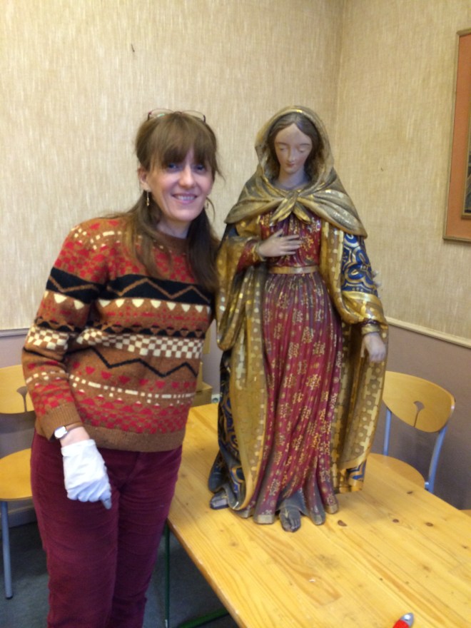  Silvia Rossetto, before the restoration of the statue of the Virgin Mary